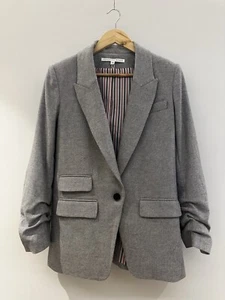 Veronica Beard Martel Dickey Jacket Grey Wool Mix Blazer Size US 8 UK 12 Exclt - Picture 1 of 17