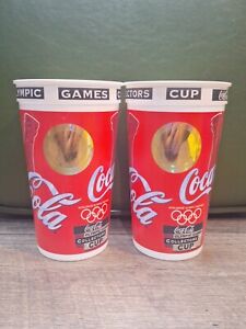 (2) Vintage 1996 Atlanta Olympic Games Coca-Cola Collector's Cup w/ Hologram LTD