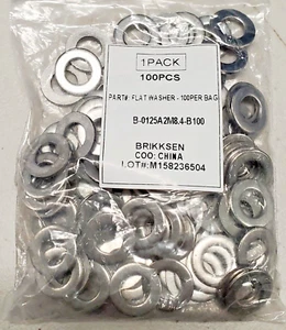 New Brikksen M8.4 Flat Washers, ISO 7089, A2, Stainless Steel (100pcs) - Picture 1 of 2