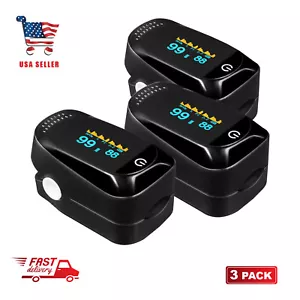Fingertip Pulse Oximeter, Blood Oxygen Saturation Monitor, LED Display, 3 pack - Picture 1 of 6
