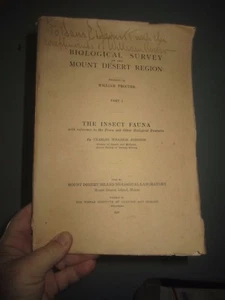 SIGNED (1927)  Survey of the Mount Desert Region part 1 INSECT FAUNA Bar Harbor  - Imagen 1 de 9