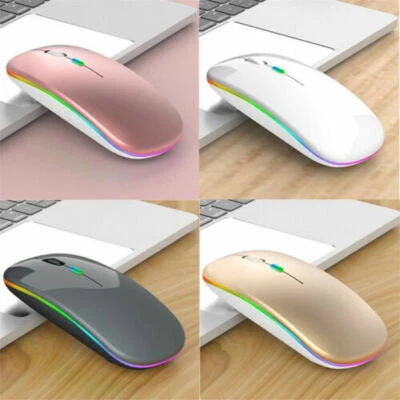 Pc For Rechargeable+USB Laptop Led Wireless Mouse Light Optical Cordless Mice - Image 1 of 4