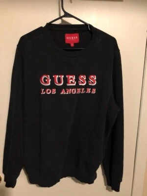 Guess Pullover Sweater Mens Size Medium Black & Red - Image 1 of 2