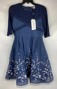 New, MISSLOOK Women's Blue Midi Dress Size 4, Lace, A Line, J - Picture 1 of 8