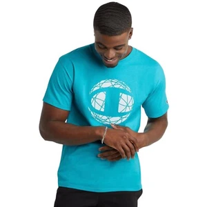 Champion NWT Men’s Size S Electric Blue Classic Graphic “C-Logo” Globe T-Shirt ~ - Picture 1 of 6