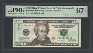 United States-Fed. Reserve 20 Dollars 2017A Fr#7001-I (PIB Block) UNC Grade 67 - Picture 1 of 2