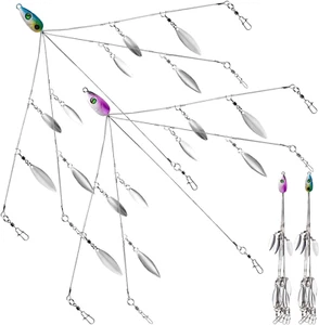 5 Arms Alabama Rigs for Bass Fishing, Swimbait Lure Kit Umbrella Rigs w/ 4Willow - Picture 1 of 12