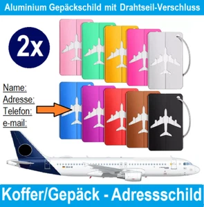 2x Reise Gepäck Anhänger ID Namenschild Kofferschild Gepäckschild Koffer Name - Bild 1 von 1