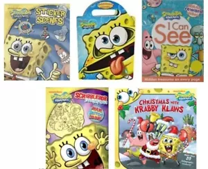 NEW x 5 SPONGEBOB SQUAREPANTS ACTIVITY books KRABBY KLAWS STICKER SCENES DOODLE - Picture 1 of 1
