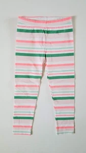 Girl's Gymboree Island Cruise White Pink Neon Striped Leggings Pants. Size 6 - Picture 1 of 3