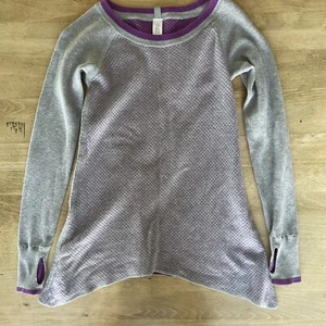 Ivivva By Lululemon Girls Sweater Size 10 Practice Ready Purple Gray Polka Dot - Picture 1 of 5