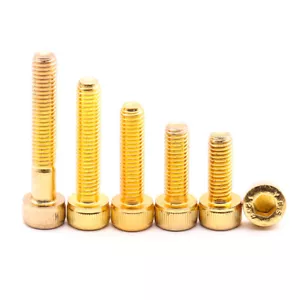 High Tensile Socket Head Cap Screws Allen Hex Drive Bolts Gold Titanium Plated - Picture 1 of 7