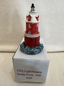 USA Sandy Point MD Lighthouse Maryland #3005 w/ Box Miniture - Picture 1 of 10