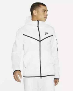 Nike Tech Fleece Windrunner Hoodie White Black Full Zip CU4489-100 Men's 2XL - Picture 1 of 3