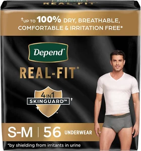 Real Fit Incontinence Underwear for Men, Disposable, Maximum Absorbency, Small/M - Picture 1 of 9
