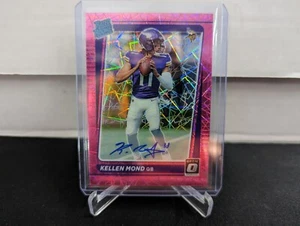 2021 Panini Donruss Optic Kellen Mond Rookie Autograph Pink Velocity /50 Vikings - Picture 1 of 2