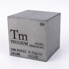1 inch 25.4mm Varnished Thulium Metal Cube 99.99% 152g Engraved Periodic Table