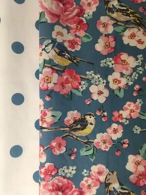 Meadowfield Birds Blue & Spots Cath Kidston FQ Bundle 2 * 50cm Square cotton new - Image 1 of 4