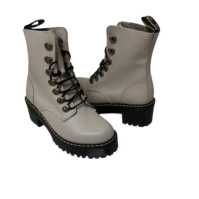 Botas de Combate Dr Martens Leona Plataforma Hueso Para Mujer Talla 6 EU 37 NUEVAS Foto 1 de 4