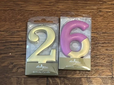 Par de velas de cumpleaños numeradas: #’s 2 + 6 - ¡Toppers perfectos para pasteles! Foto 1 de 2