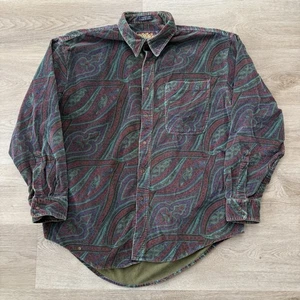 Camisa De Colección Años 90 Ralph Lauren Hombres XL Gruesa Pana Algodón Paisley Chaps Botones - Imagen 1 de 12