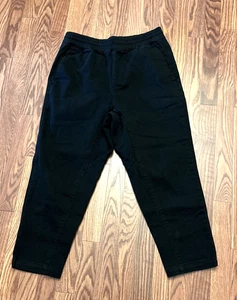 Elwood Gr. Small schwarz Twill Pull On elastische Taille Cropped Relaxed Damen Hose - Bild 1 von 9