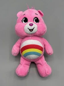 2023 Care Bears CHEER BEAR Rainbow Belly Pink Stuffed Animal Plush 8” - Picture 1 of 7