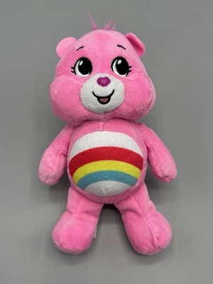 2023 Care Bears CHEER BEAR Rainbow Belly Pink Stuffed Animal Plush 8” - Image 1 of 4