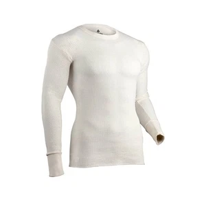 Men's Traditional Long Johns Shirt Cotton Polyester Thermals Tall, Natural - Picture 1 of 1