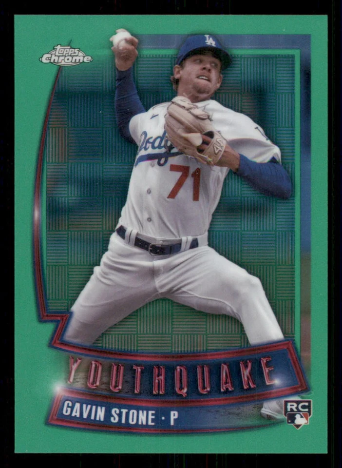 2023 Topps Chrome Youthquake Green Refractors #YQ91 Gavin Stone /99 - Image 1 of 2