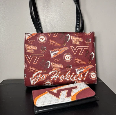 Virginia Tech Bolso de Mano Bolso Cartera Go Hokies Cartera NCAA Universidad Día del Juego Fan Foto 1 de 4