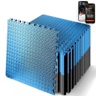 SQUATZ 50 pcs. Thick Puzzle Exercise Mat, EVA Foam Interlocking Tiles