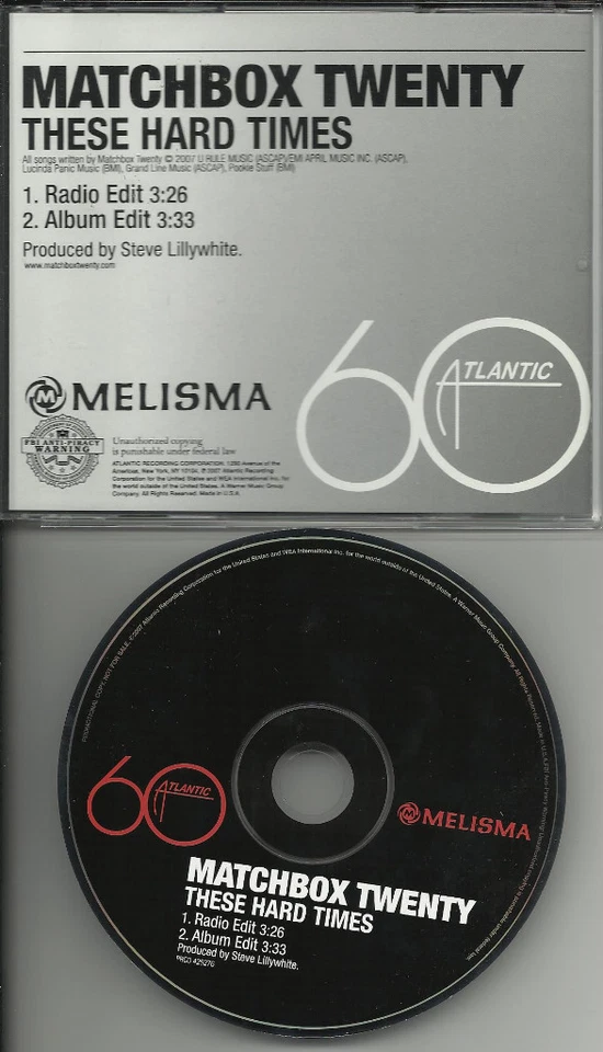 Rob Thomas MATCHBOX 20 These Hard EDITS PROMO CD Twenty - Image 1 of 1