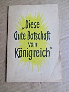 This Good News of the Kingdom Vintage Booklet 1954 Watchtower in German language - Imagen 1 de 4
