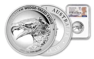 2022-P Australia $1 1-oz Silver Wedge Tailed Eagle NGC PF70 Flag Label - Picture 1 of 4