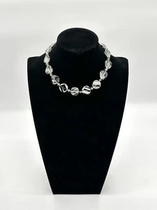 Clear Quartz Crystal Necklace Large Beads Gemstone Necklace Chunky - Picture 1 of 5