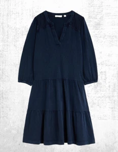 Ex White Stuff Women’s ¾ Sleeve Denim Jersey Dress in Dark Denim (A Bit Defect) - Picture 1 of 6