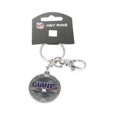 New York Giants Impact Metal Keychain Keyrings  Heavy Duty  1 1/4 inch round med Cover