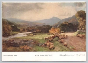 Postal artística de River and Road, Strathdon por David Farquharson Aberdeen Escocia - Imagen 1 de 2