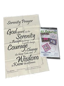 New E Z Frame Sewing Pattern With Serenity Prayer Fabric 2 Copies 15.5” X 9.5” - Picture 1 of 3