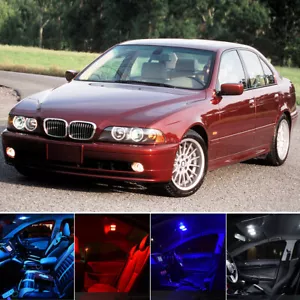 For BMW 5 SERIES E39 SALOON INTERIOR WHITE /BLUE / RED LED BULBS LIGHT KIT SET - Picture 1 of 13