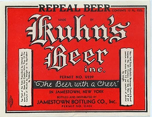 JAMESTOWN BREWING KUHN'S BEER LABEL T SHIRT NEW YORK SMALL-XXXLARGE (F) - Picture 1 of 1