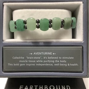 Earthbound Trading Co Green Aventurine & Hematite Bracelet - Picture 1 of 5