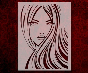 Mädchen lange Haare Augen Modell 8,5" x 11" Schablone SCHNELLER KOSTENLOSER VERSAND (630) - Bild 1 von 1