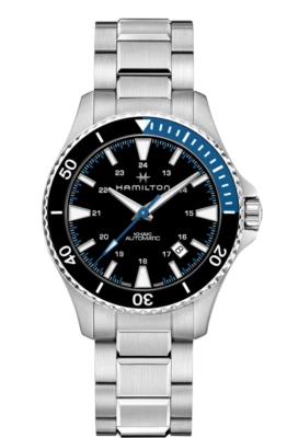 Nuevo reloj para hombres Hamilton caqui azul marino buceo automático ST acero esfera negra H82315131 Foto 1 de 2