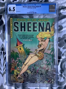 SHEENA QUEEN OF THE JUNGLE 9 CGC 6.5 OWW PAGES FICTION HOUSE GOLDEN AGE 1950 - Picture 1 of 2