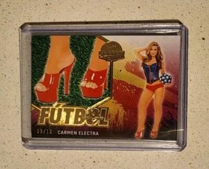 BenchWarmer 2022 Soccer Limited Carmen Electra Gold Foil Futbol #'d 09/10 Insert - Picture 1 of 2