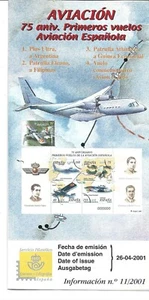 España Aviación Española Hoja Informativa año 2001 (FK-858) - Imagen 1 de 1