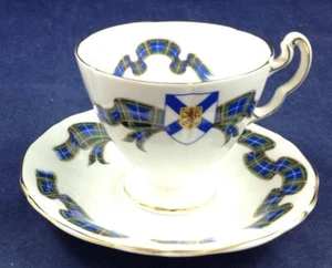 Juego de tazas y platillos de tartán Royal Adderly Nova Scotia - Imagen 1 de 7
