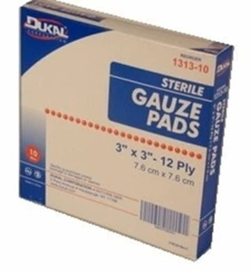 Gauze Pads 3" x 3" STERILE - Individually Wrapped - 10 Count - Picture 1 of 1
